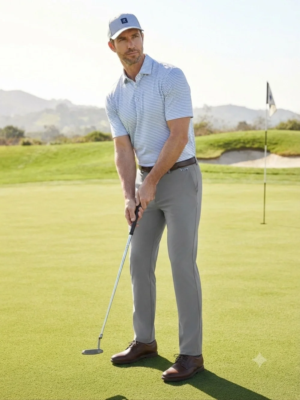 IZOD Golf 38x30 Men's Classic Light Gray Dress Pants Tailored Comfort